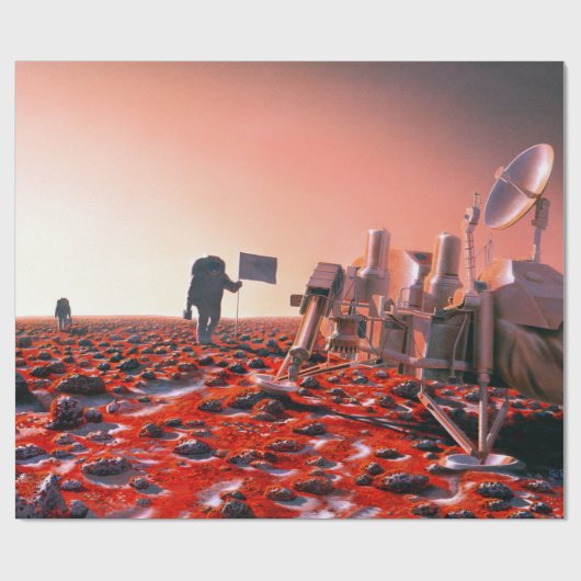 Konzept-Kunst des Zukunft bemannten Mars-Auftrags Geschenkpapier (Flach)
