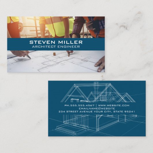 Konzepte für Architekten | Konstruktion Visitenkarte (Vorne/Hinten)