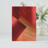 Konzeptereignis Chaveron Metal Red Ruby Gold Einladung (Stehend Vorderseite)
