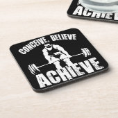 Konzeption, Glauben, Erzielen - Motivierend Umsetz Getränkeuntersetzer (Linke Seite)