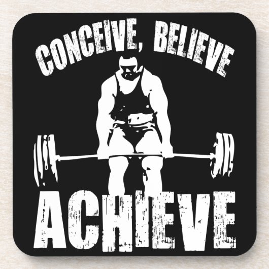 Konzeption, Glauben, Erzielen - Motivierend Umsetz Getränkeuntersetzer (Vorderseite)