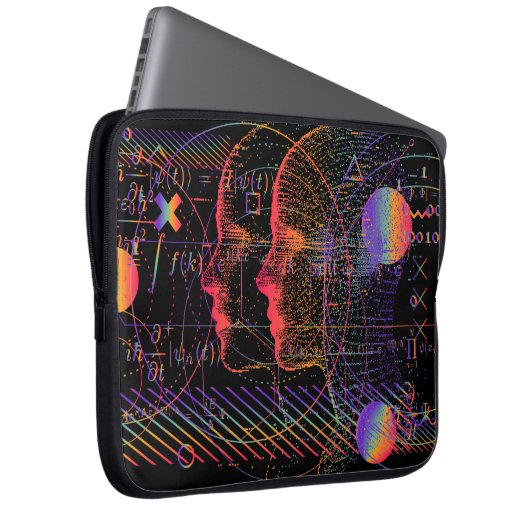 Konzeption künstlicher Intelligenz und virtueller Laptopschutzhülle (Vorne Rechts)