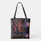 Konzeption künstlicher Intelligenz und virtueller Tasche (Rückseite)