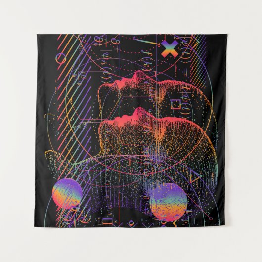 Konzeption künstlicher Intelligenz und virtueller Wandteppich (Vorderseite (Horizontal))