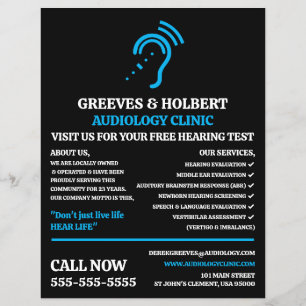 Konzeption von Hörhilfen, Audiologe, Audiologische Flyer