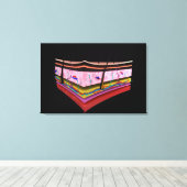 Konzeptuelles Bild der Ebenen der menschlichen Hau Leinwanddruck (Insitu (Holzboden))