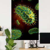 Konzeptuelles Bild des Tollwutvirus 1 Poster (Heimbüro)