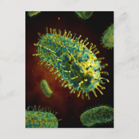 Konzeptuelles Bild des Tollwutvirus 1 Postkarte (Vorderseite)