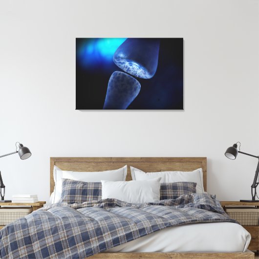 Konzeptuelles Bild einer Neuronsynapse im Inneren Leinwanddruck (Insitu (Schlafzimmer))