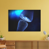 Konzeptuelles Bild einer Neuronsynapse im Inneren Leinwanddruck (Insitu (Wohnzimmer))