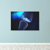 Konzeptuelles Bild einer Neuronsynapse im Inneren Leinwanddruck (Insitu (Holzboden))