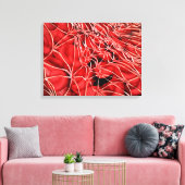 Konzeptuelles Bild roter Blutkörperchen mit Fibrin Leinwanddruck (Insitu (Wohnzimmer))