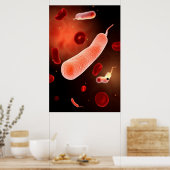 Konzeptuelles Bild von Vibrio Cholerae 2 Poster (Küche)