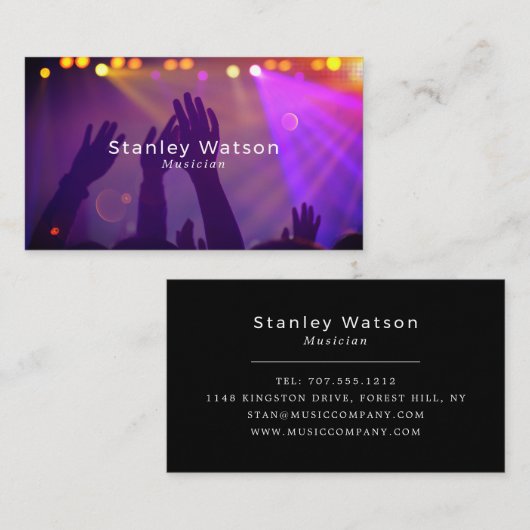 Konzert Crowd, Beruflicher Vokalist Visitenkarte (Vorne/Hinten)