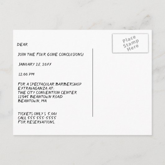 Konzert Einladung Hoedown Quartett personalisieren (Rückseite)