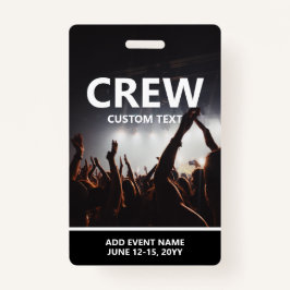 Konzert Event Access Pass Personalisierte Crew Abz Ausweis