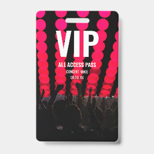 Konzert Festival VIP All Access Individueller Name Ausweis