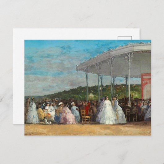 Konzert im Casino, 1865 von Eugene Boudin Postkarte (Vorne/Hinten)