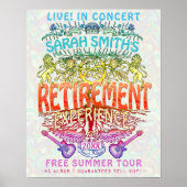 Konzert im Ruhestand Willkommen Neon Retro 70er Poster (Vorne)