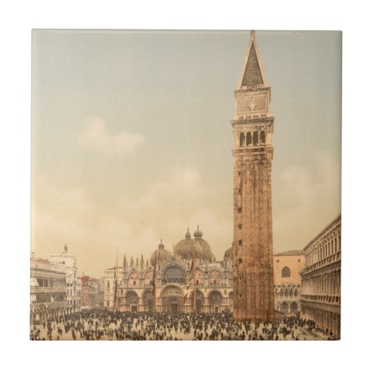 Konzert in St Mark Quadrat II, Venedig, Italien Fliese (Vorderseite)