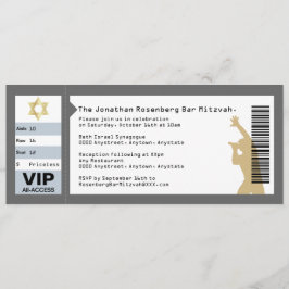 Konzert-Karten-Bar Mitzvah Einladung im Grau