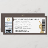 Konzert-Karten-Bar Mitzvah Einladung in Brown (Vorne/Hinten)