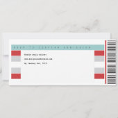 Konzert-Karten-Einladung im Rot und im Aqua Einladung (Rückseite)