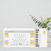 Konzert-Karten-Einladung im Sonnenschein-Gelb Einladung (Stehend Vorderseite)