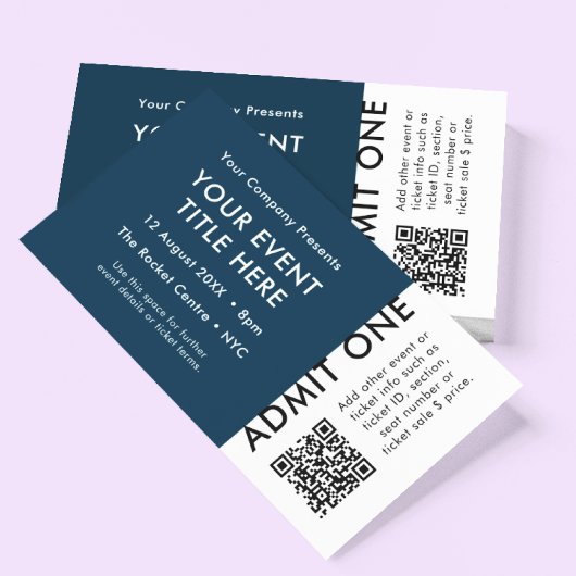Konzert | Navy Blue QR Code Event Ticket