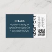 Konzert | Navy Blue QR Code Event Ticket (Rückseite)