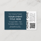 Konzert | Navy Blue QR Code Event Ticket (Vorderseite)