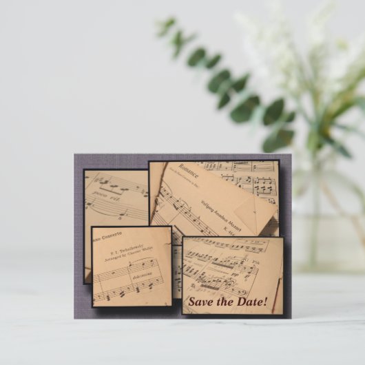 Konzert oder Erwägung Save the Date Postkarte (Stehend Vorderseite)