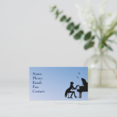 Konzert Piano Player Blue Visitenkarte (Stehend Vorderseite)