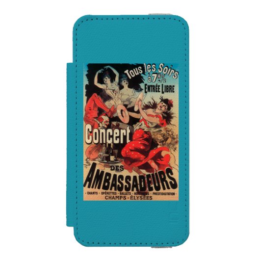Konzert-Plakat auf Alleende Champs-Elysees Incipio iPhone Geldbeutel-Hülle (Folio Vorderseite)