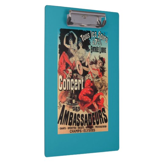 Konzert-Plakat auf Alleende Champs-Elysees Klemmbrett (Rechts)
