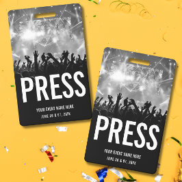 Konzert Presse All Access Pass Schwarz Weiß Ausweis