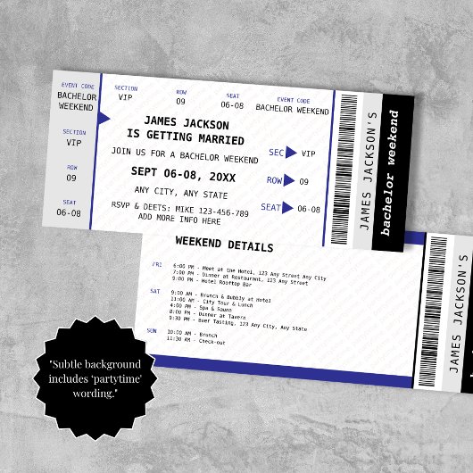 Konzert Ticket Bachelor Wochenende Tour Einladung