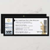 Konzert Ticket Bar Mitzvah Einladung in Black JRP (Vorne/Hinten)