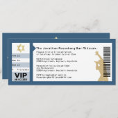 Konzert Ticket Bar Mitzvah Einladung Marine Blue (Vorne/Hinten)