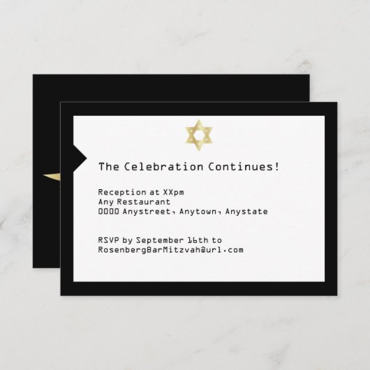 Konzert Ticket Bar Mitzvah Empfang Card RSVP Karte (Vorne/Hinten)