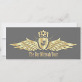 Konzert Ticket Bar Mitzvah Save the Date in Grau (Rückseite)