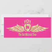 Konzert Ticket Bat Mitzvah Einladung in Rosa (Rückseite)