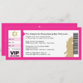 Konzert Ticket Bat Mitzvah Einladung in Rosa (Vorne/Hinten)