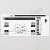 Konzert Ticket Empfang Einladung in Schwarz-weißen (Vorne/Hinten)