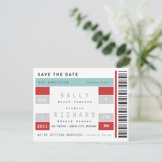 Konzert Ticket Save the Date (Stehend Vorderseite)