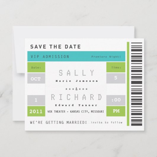 Konzert Ticket Save the Date (Vorderseite)