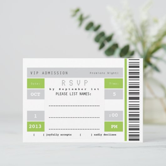 Konzert Ticket Stub UAWG RSVP Karte (Stehend Vorderseite)