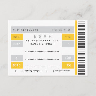 Konzert Ticket Stub UAWG RSVP Karte
