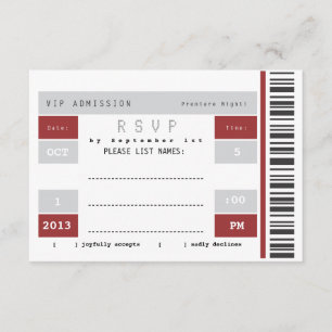 Konzert Ticket Stub UAWG RSVP Karte