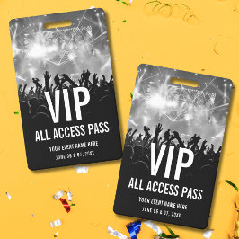 Konzert-Ticket VIP All Access Pass Schwarz Weiß Ausweis